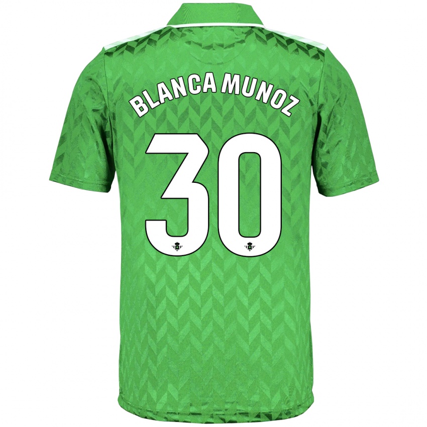 Criança Camisola Blanca Muñoz #30 Verde Alternativa 2023/24 Camisa