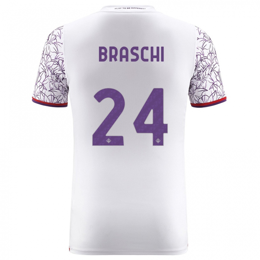 Criança Camisola Riccardo Braschi #24 Branco Alternativa 2023/24 Camisa