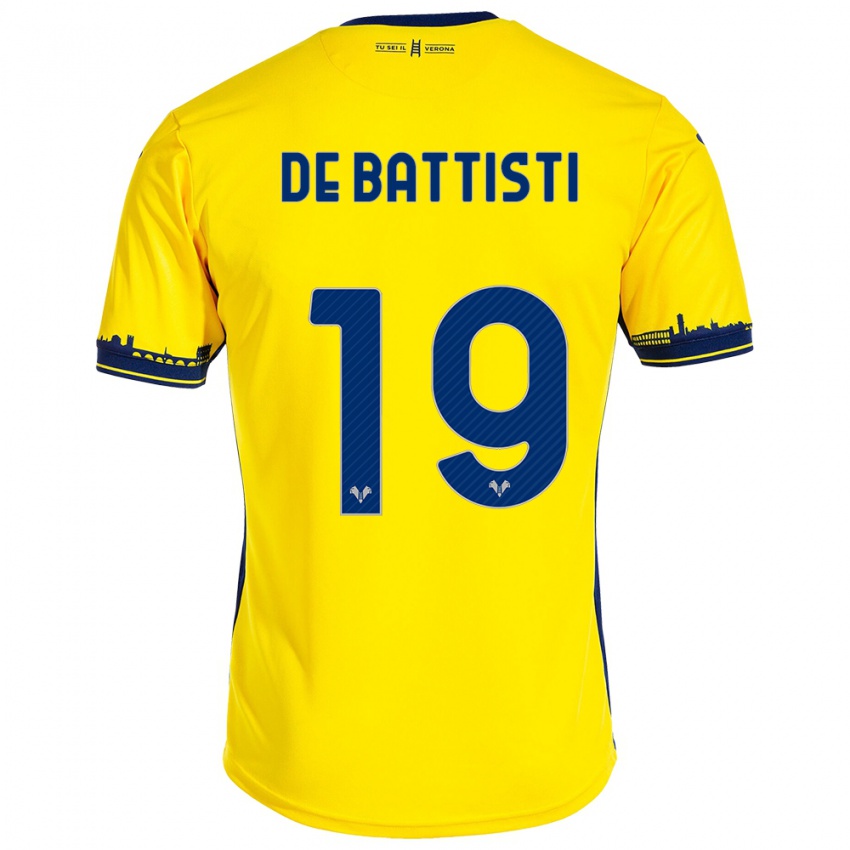 Criança Camisola Davide De Battisti #19 Amarelo Alternativa 2023/24 Camisa