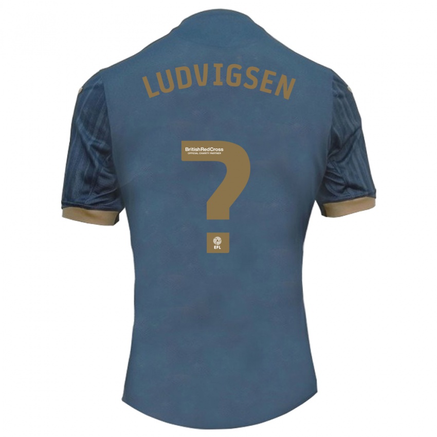 Criança Camisola Kai Ludvigsen #0 Azul-Petróleo Escuro Alternativa 2023/24 Camisa