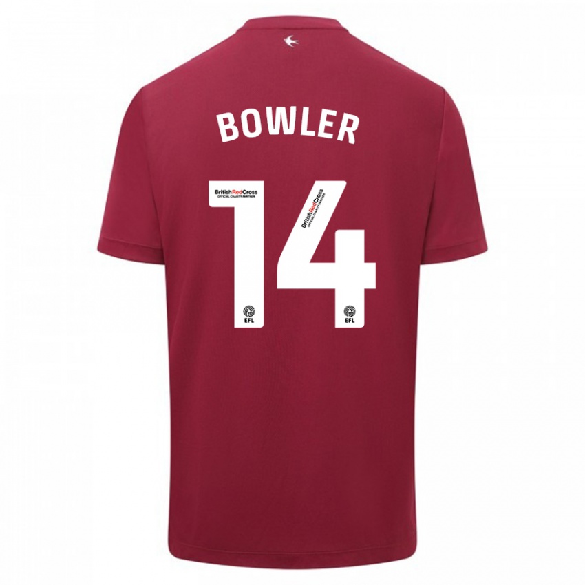 Criança Camisola Josh Bowler #14 Vermelho Alternativa 2023/24 Camisa