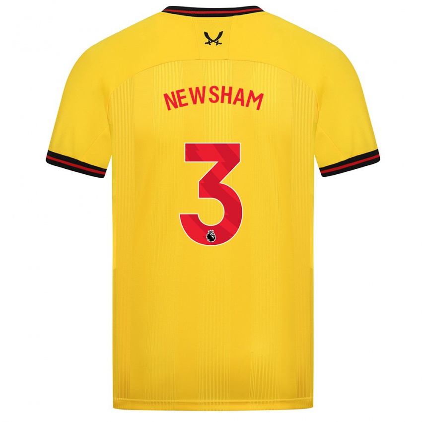 Criança Camisola Charlotte Newsham #3 Amarelo Alternativa 2023/24 Camisa