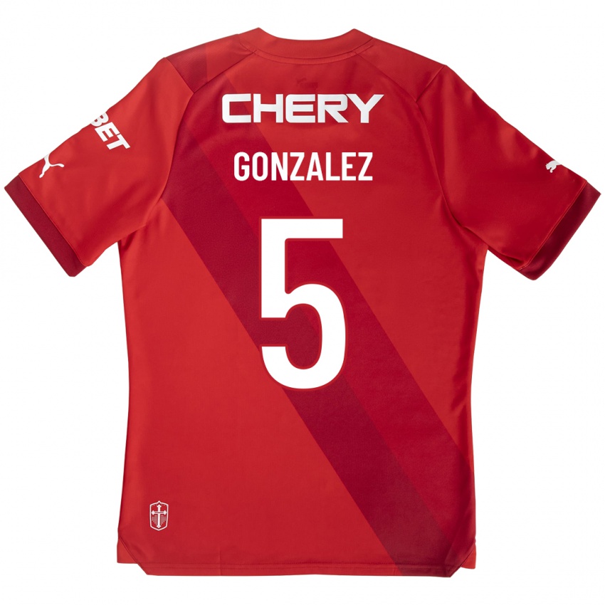 Criança Camisola Daniel González #5 Vermelho Alternativa 2023/24 Camisa
