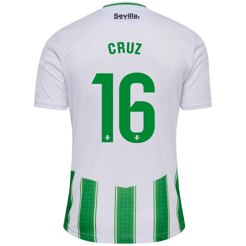 Homem Camisola Juan Cruz #16 Branco Principal 2023/24 Camisa