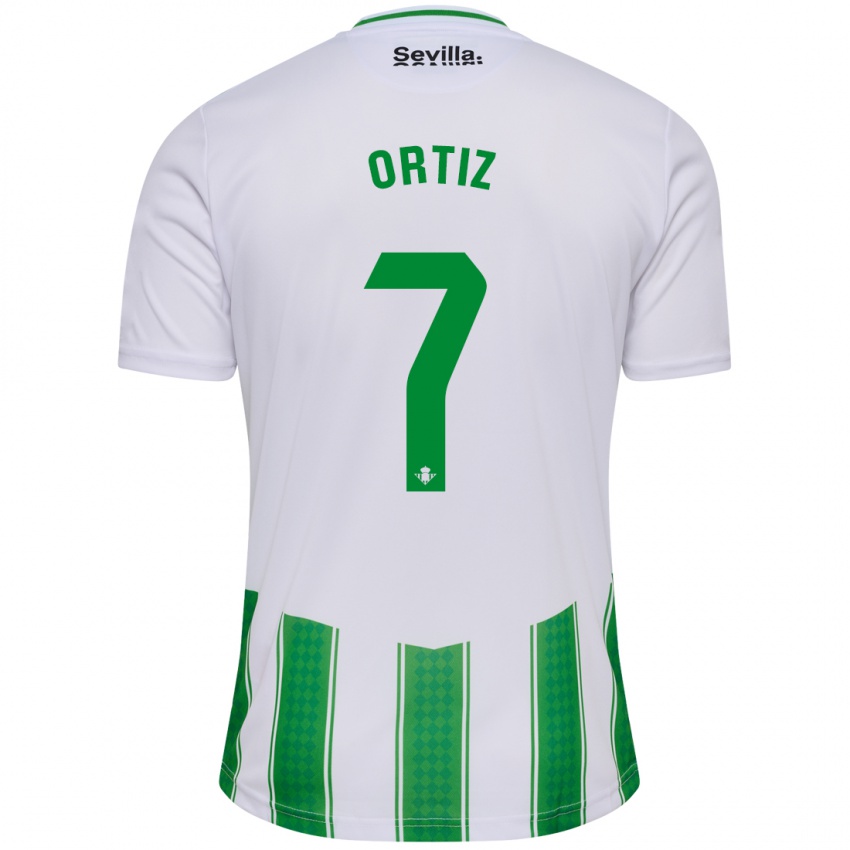 Homem Camisola Ángel Ortiz #7 Branco Principal 2023/24 Camisa