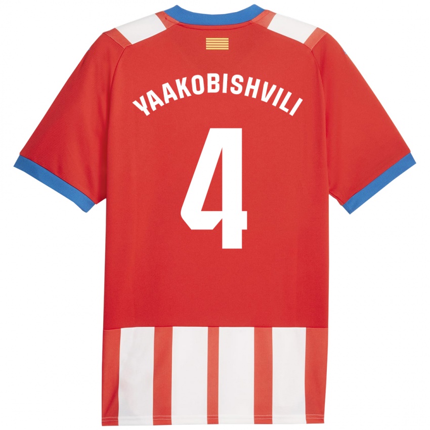 Homem Camisola Antal Yaakobishvili #4 Vermelho Branco Principal 2023/24 Camisa