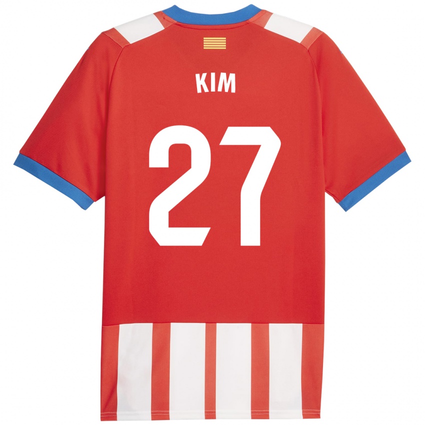 Homem Camisola Min-Su Kim #27 Vermelho Branco Principal 2023/24 Camisa
