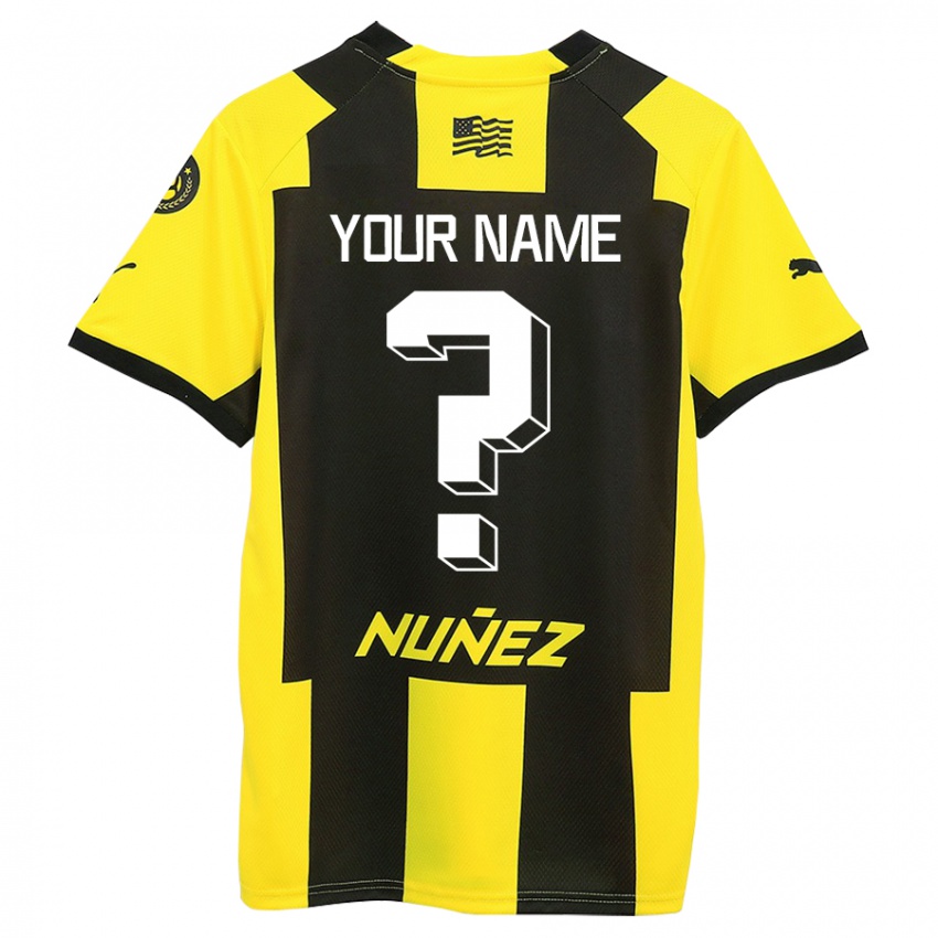 Homem Camisola Seu Nome #0 Amarelo Preto Principal 2023/24 Camisa