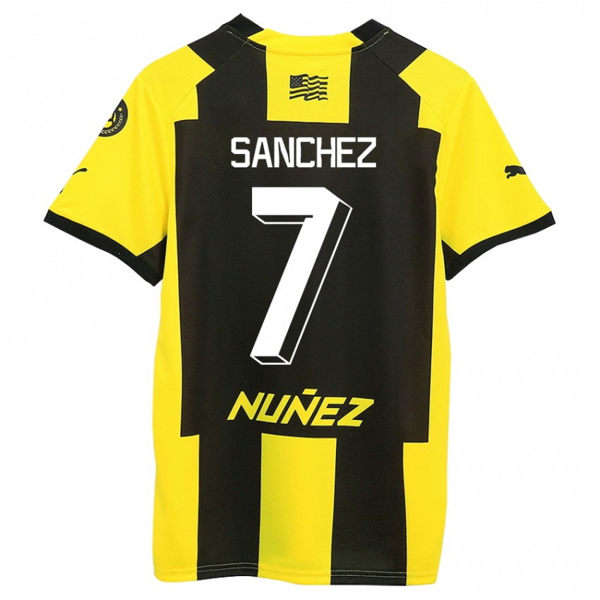 Homem Camisola Carlos Sánchez #7 Amarelo Preto Principal 2023/24 Camisa