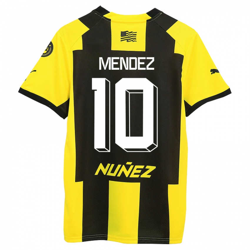 Homem Camisola Kevin Méndez #10 Amarelo Preto Principal 2023/24 Camisa