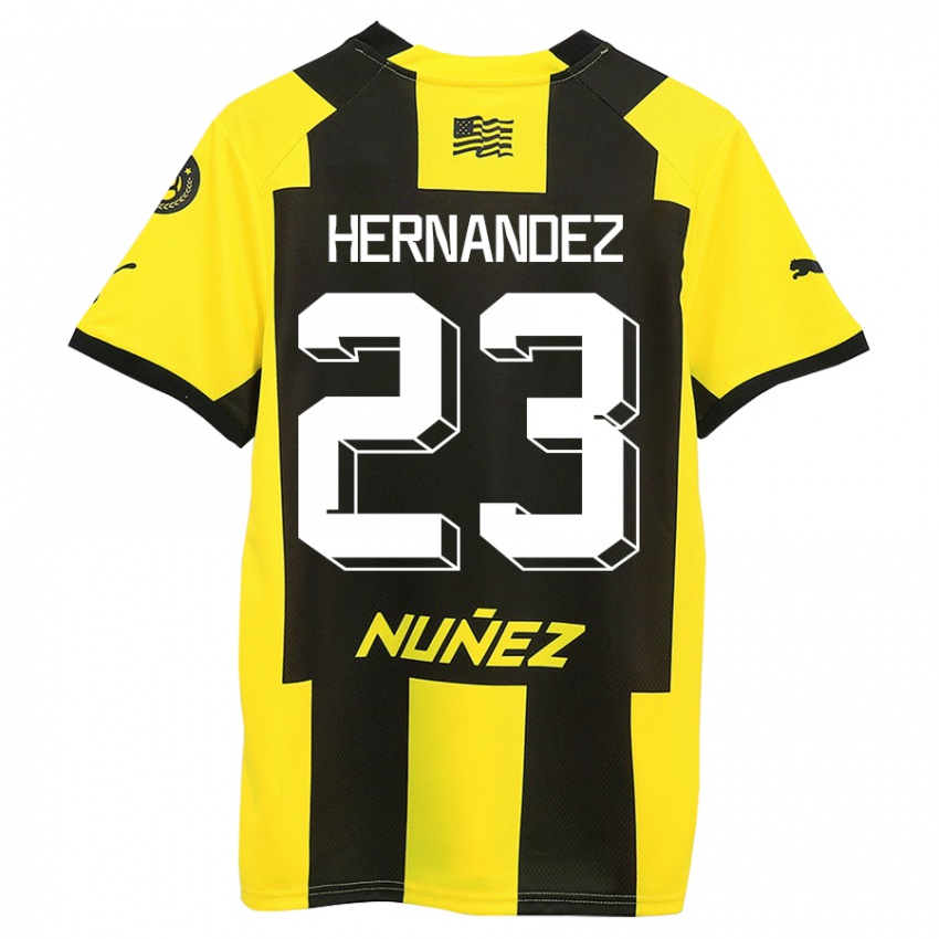 Homem Camisola Abel Hernandez #23 Amarelo Preto Principal 2023/24 Camisa