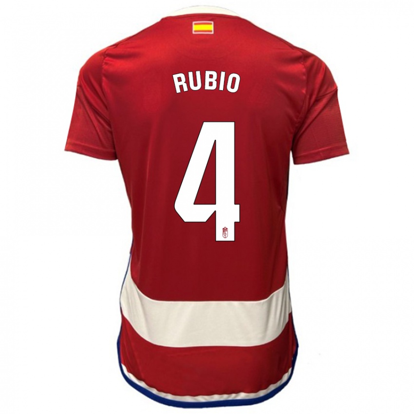 Homem Camisola Miguel Rubio #4 Vermelho Principal 2023/24 Camisa