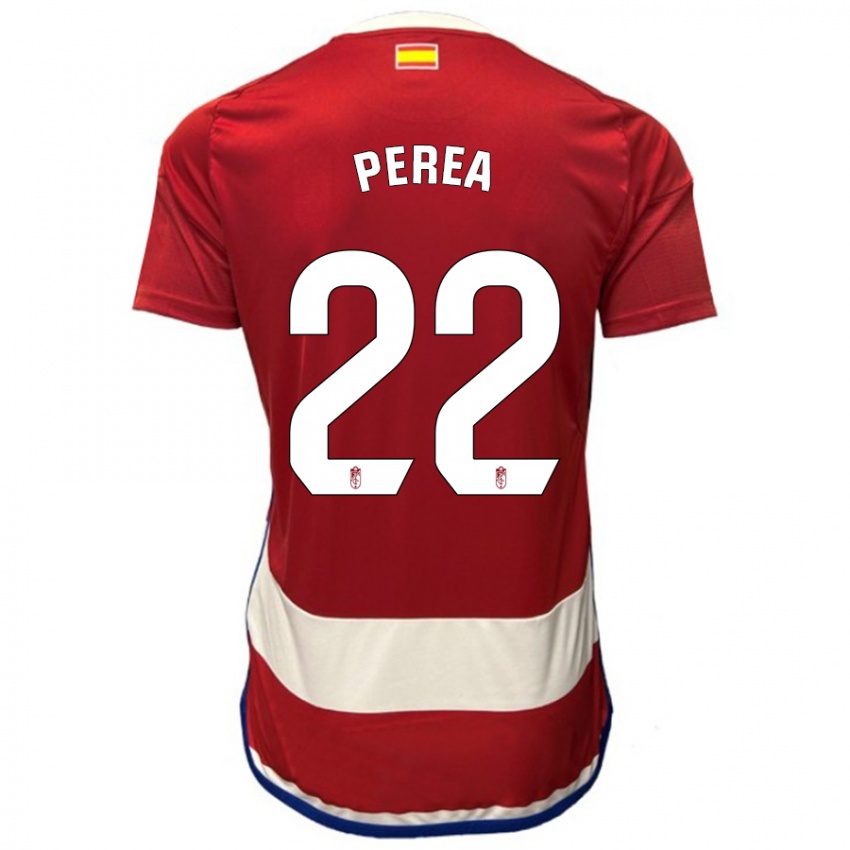 Homem Camisola Alberto Perea #22 Vermelho Principal 2023/24 Camisa