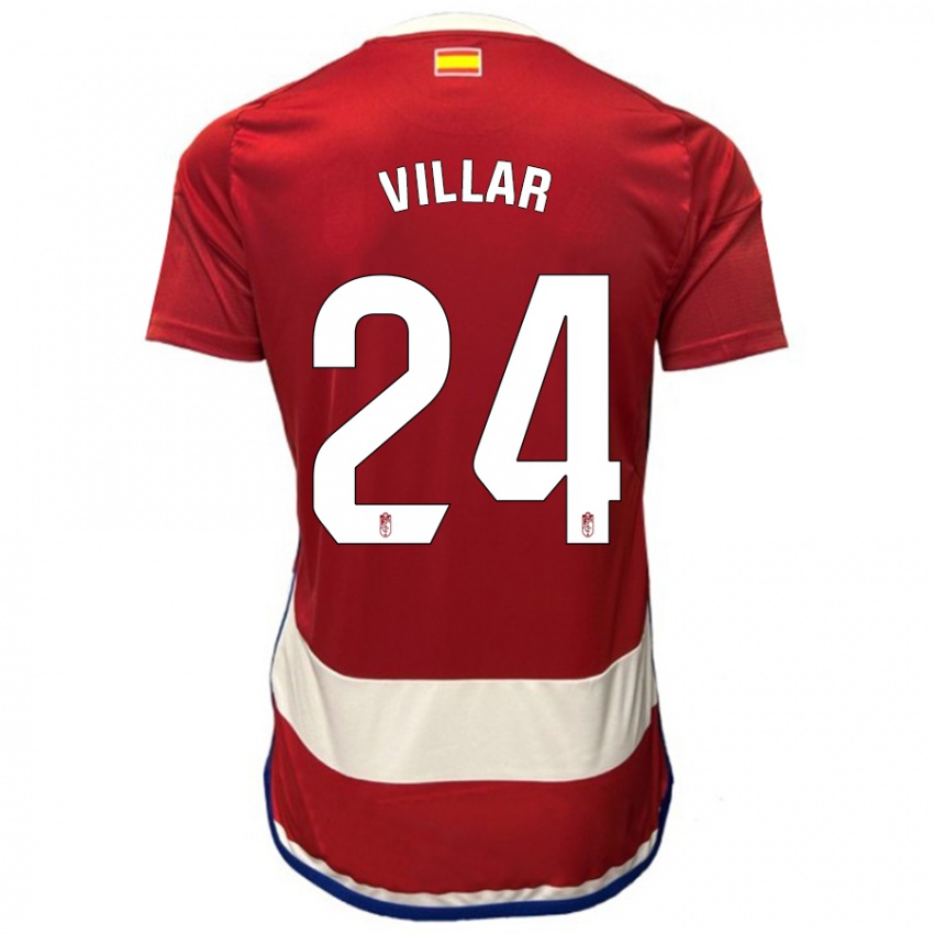 Homem Camisola Gonzalo Villar #24 Vermelho Principal 2023/24 Camisa