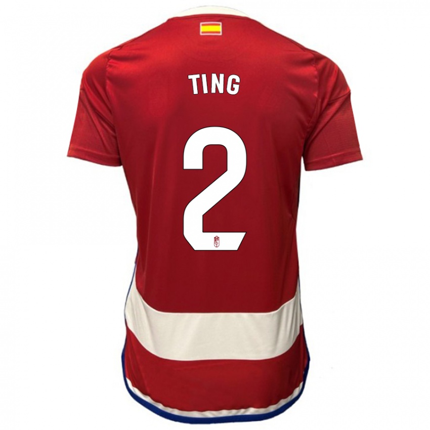 Homem Camisola Xie Ting #2 Vermelho Principal 2023/24 Camisa