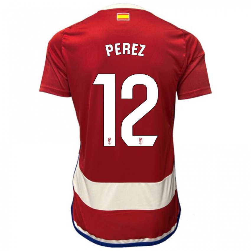 Homem Camisola Alba Pérez #12 Vermelho Principal 2023/24 Camisa