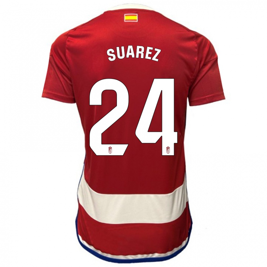 Homem Camisola Carlota Suárez #24 Vermelho Principal 2023/24 Camisa