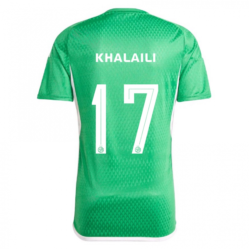 Homem Camisola Iyad Khalaili #17 Branco Azul Principal 2023/24 Camisa