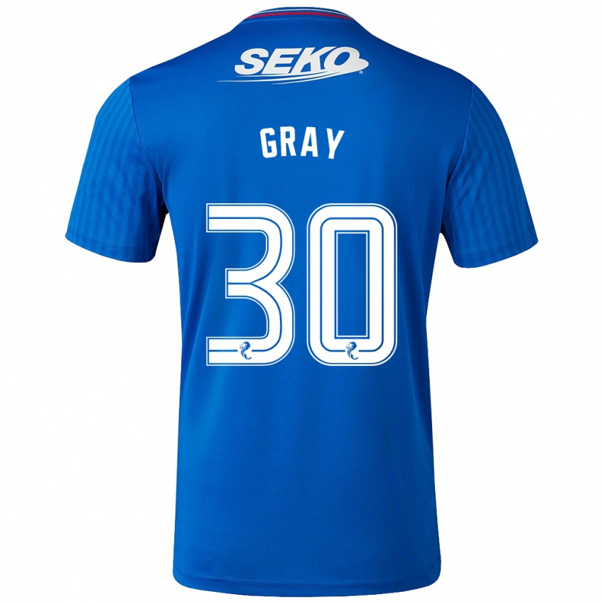 Homem Camisola Georgia Gray #30 Azul Principal 2023/24 Camisa