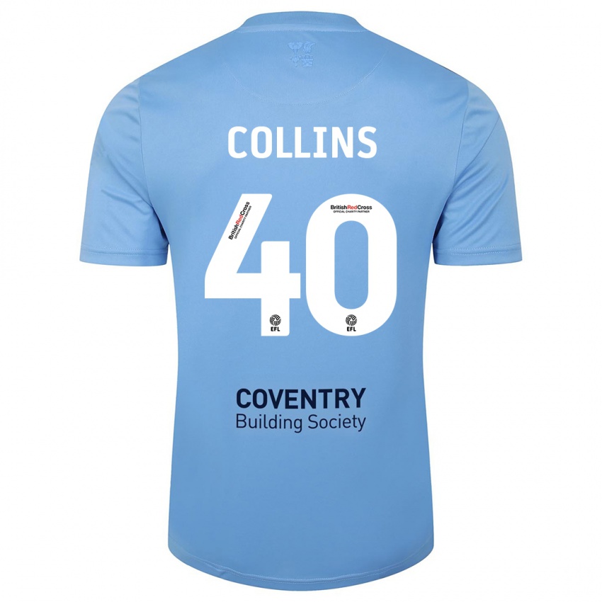 Homem Camisola Brad Collins #40 Céu Azul Principal 2023/24 Camisa