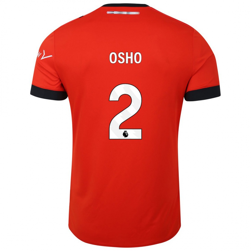 Homem Camisola Gabriel Osho #2 Vermelho Principal 2023/24 Camisa