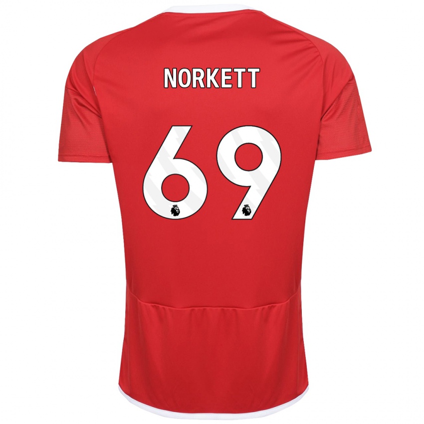 Homem Camisola Manni Norkett #69 Vermelho Principal 2023/24 Camisa