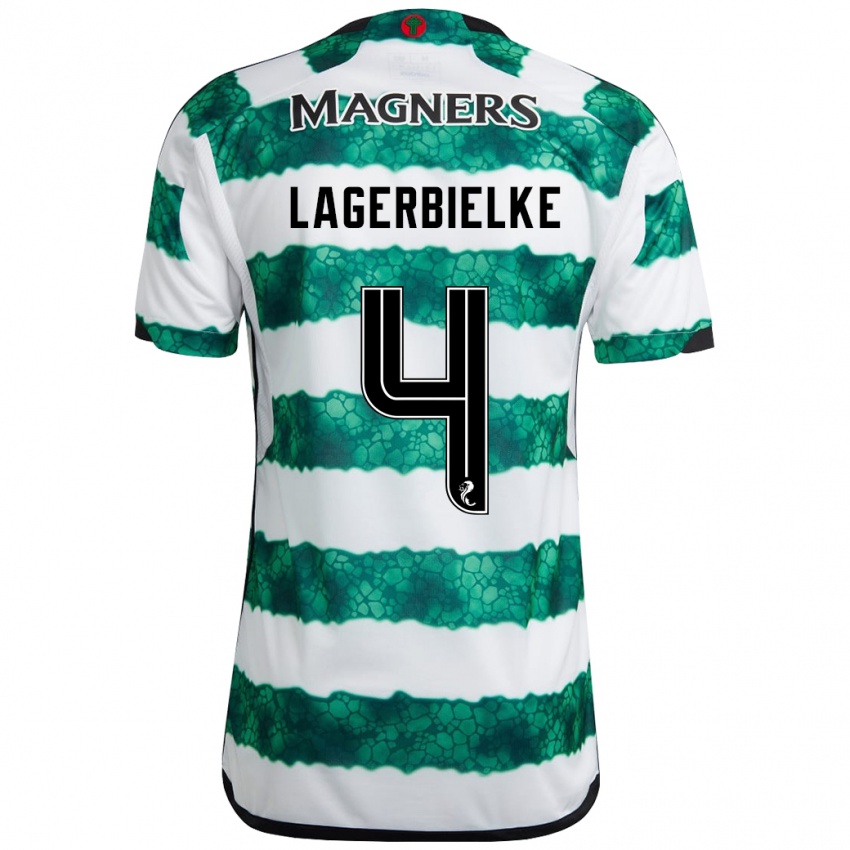 Homem Camisola Gustaf Lagerbielke #4 Verde Principal 2023/24 Camisa