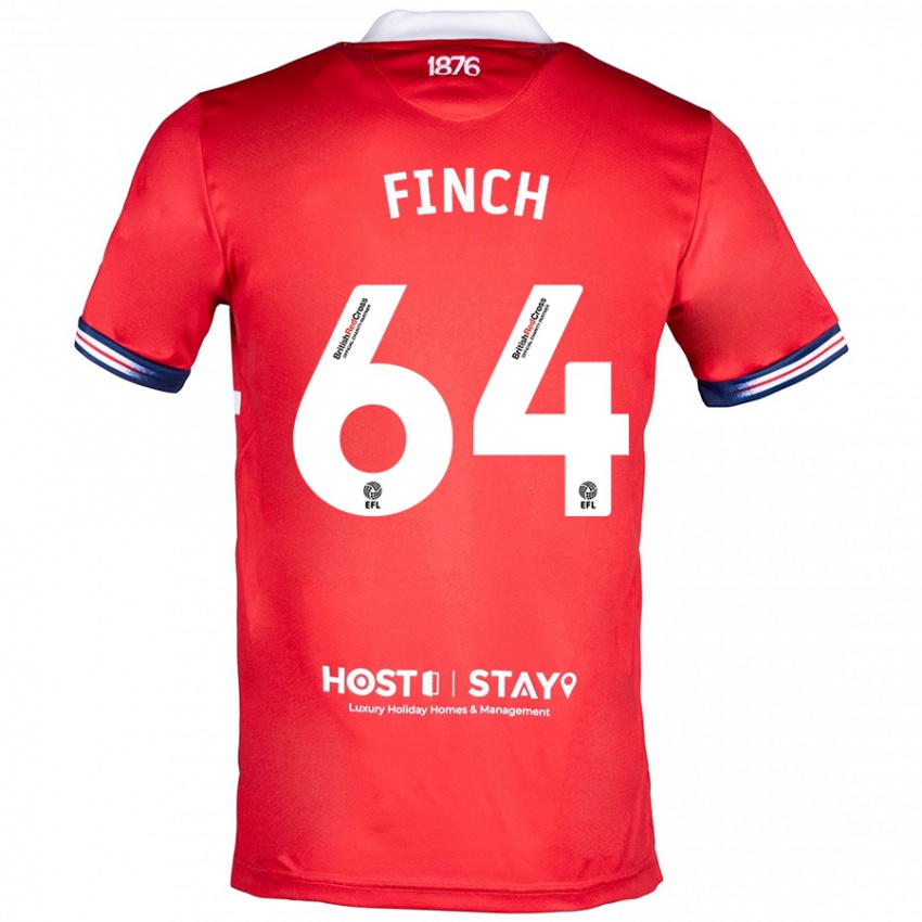 Homem Camisola Sonny Finch #64 Vermelho Principal 2023/24 Camisa