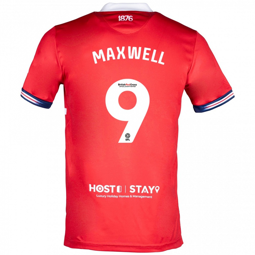 Homem Camisola Armani Maxwell #9 Vermelho Principal 2023/24 Camisa