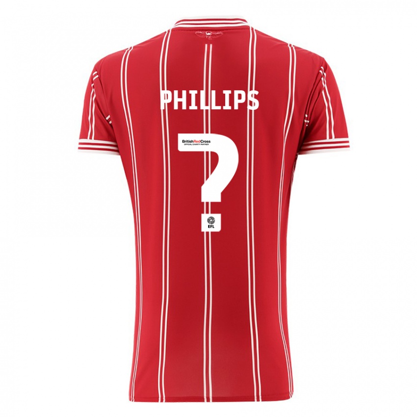 Homem Camisola Billy Phillips #0 Vermelho Principal 2023/24 Camisa