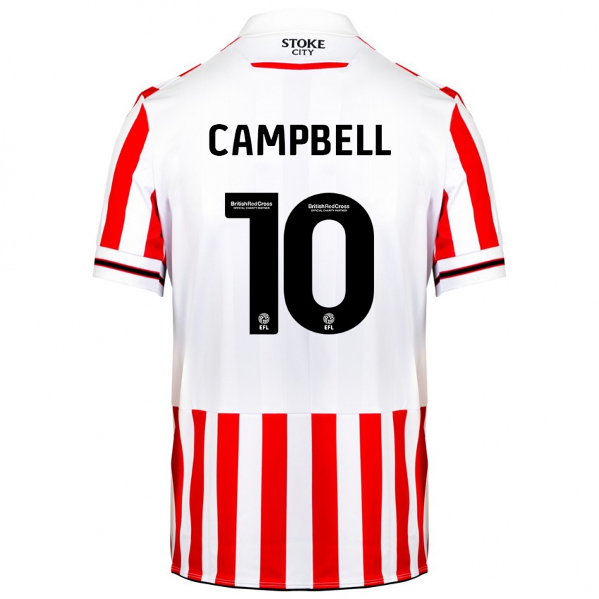 Homem Camisola Tyrese Campbell #10 Vermelho Branco Principal 2023/24 Camisa