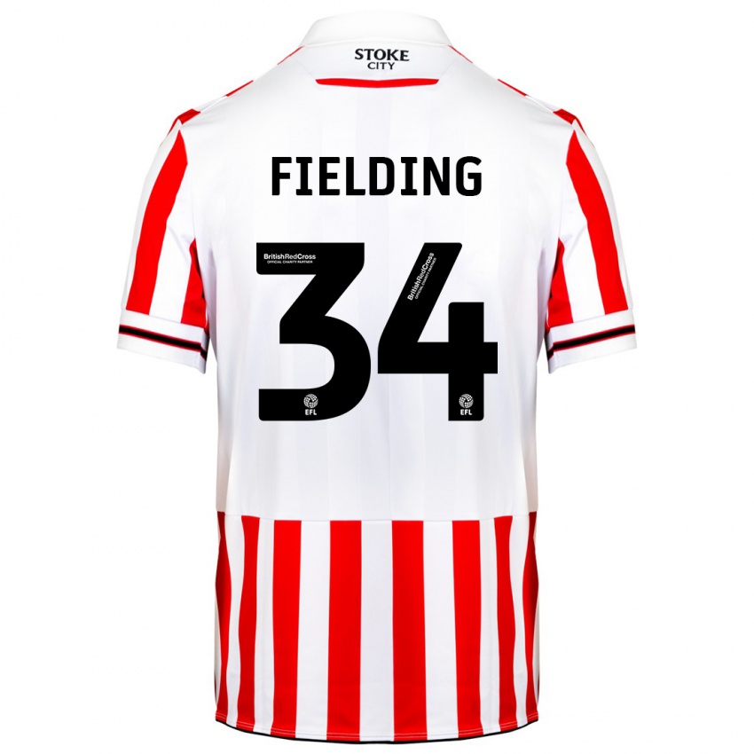Homem Camisola Frank Fielding #34 Vermelho Branco Principal 2023/24 Camisa