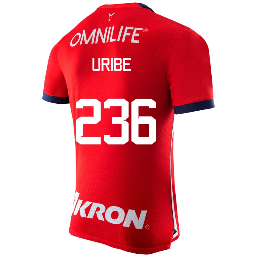 Homem Camisola Juan Uribe #236 Vermelho Principal 2023/24 Camisa