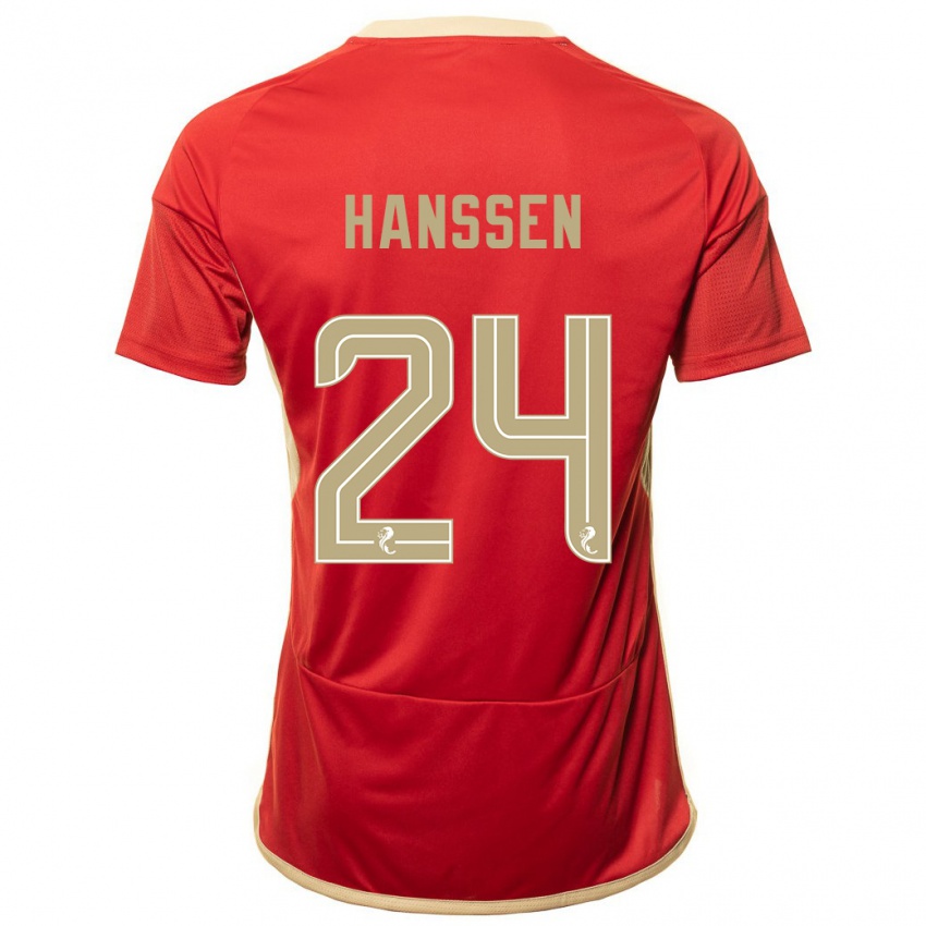 Homem Camisola Nadine Hanssen #24 Vermelho Principal 2023/24 Camisa