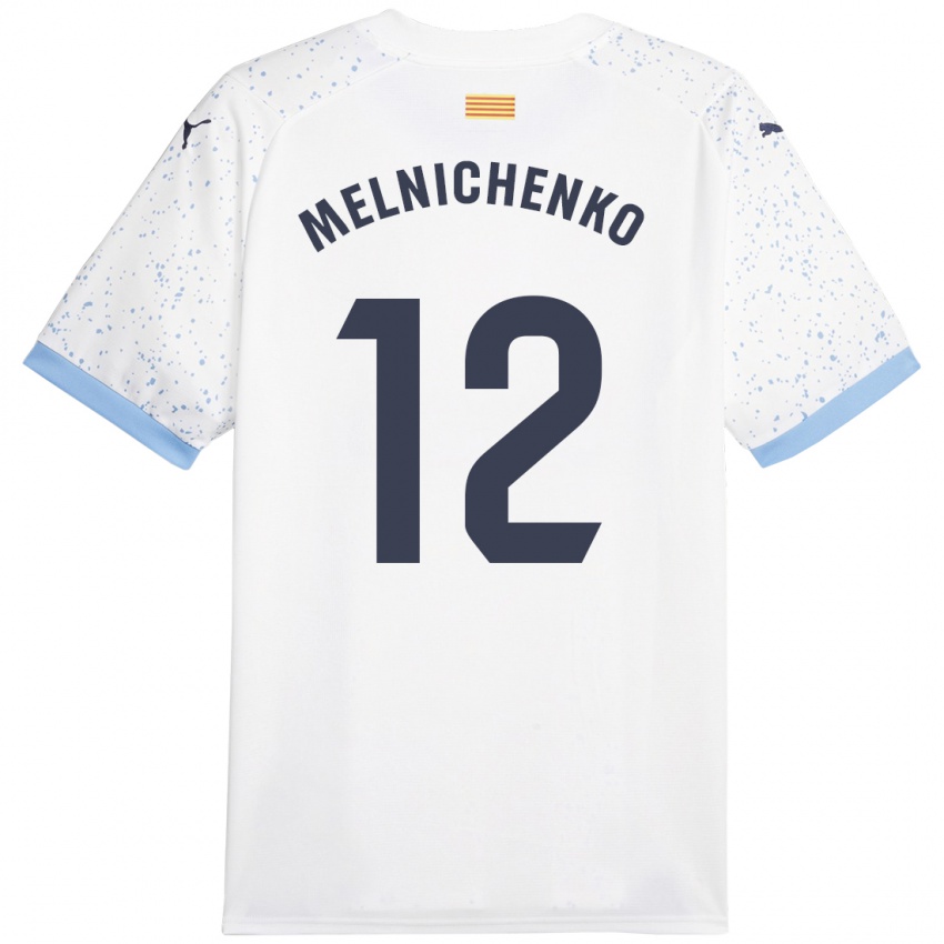 Homem Camisola Dmytro Melnichenko #12 Branco Alternativa 2023/24 Camisa