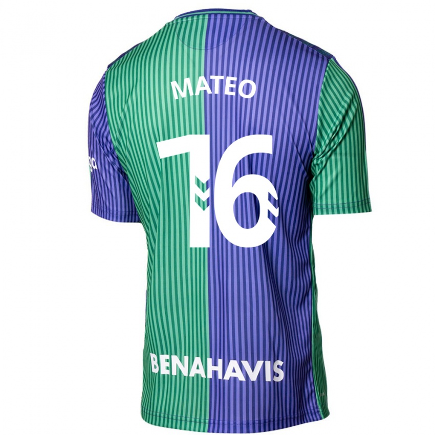 Homem Camisola Ángel Mateo #16 Azul Esverdeado Alternativa 2023/24 Camisa