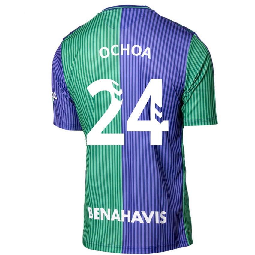 Homem Camisola Aarón Ochoa #24 Azul Esverdeado Alternativa 2023/24 Camisa