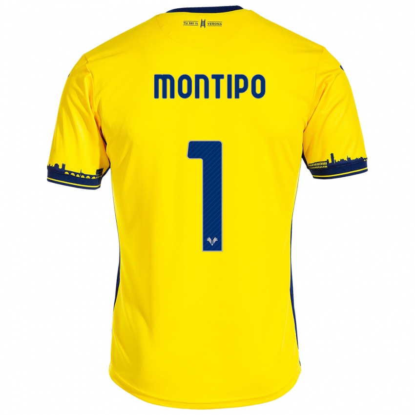 Homem Camisola Lorenzo Montipò #1 Amarelo Alternativa 2023/24 Camisa