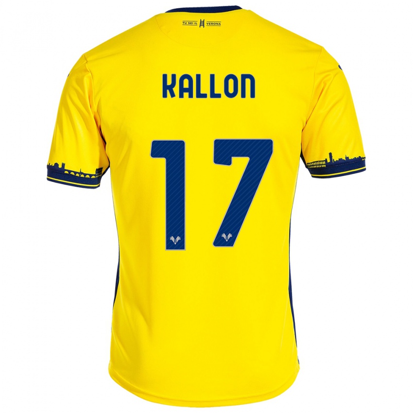 Homem Camisola Yayah Kallon #17 Amarelo Alternativa 2023/24 Camisa