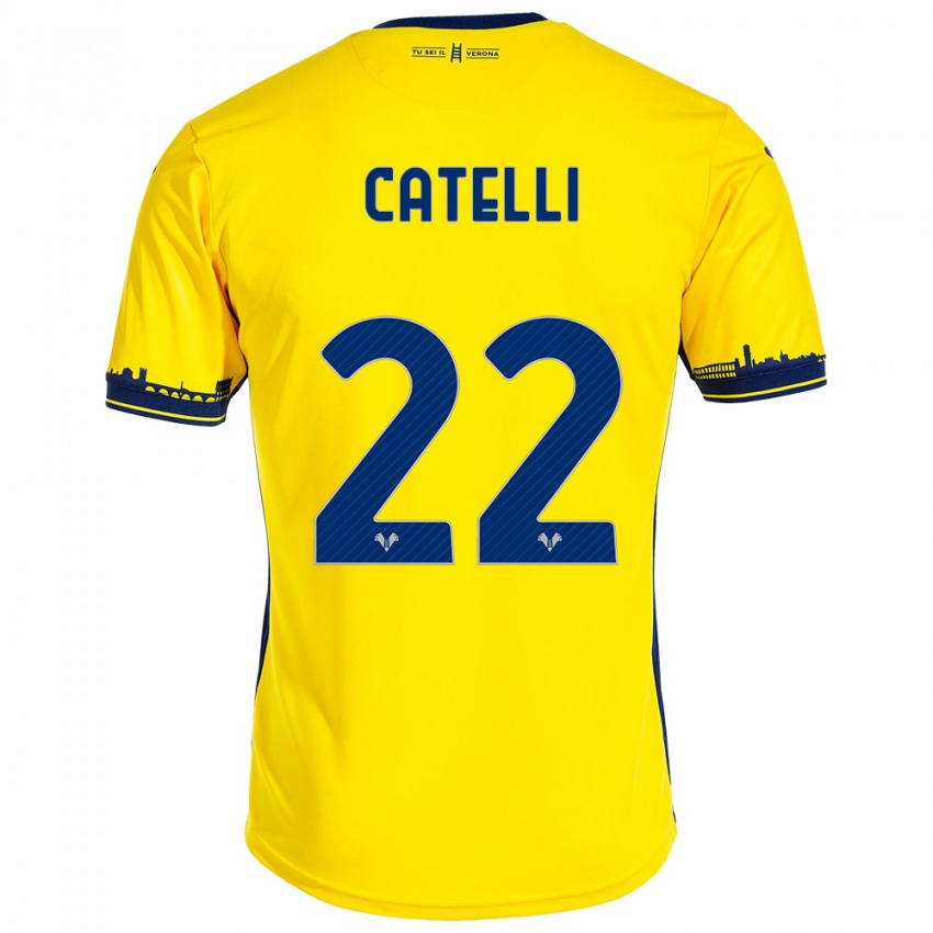 Homem Camisola Anna Catelli #22 Amarelo Alternativa 2023/24 Camisa