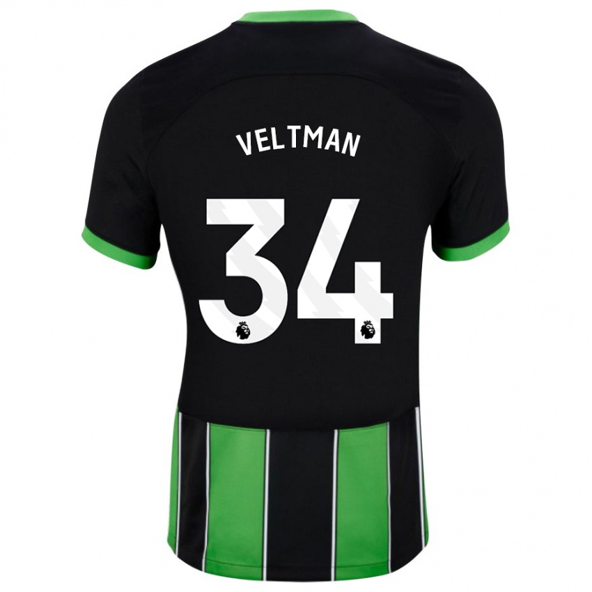 Homem Camisola Joel Veltman #34 Preto Verde Alternativa 2023/24 Camisa