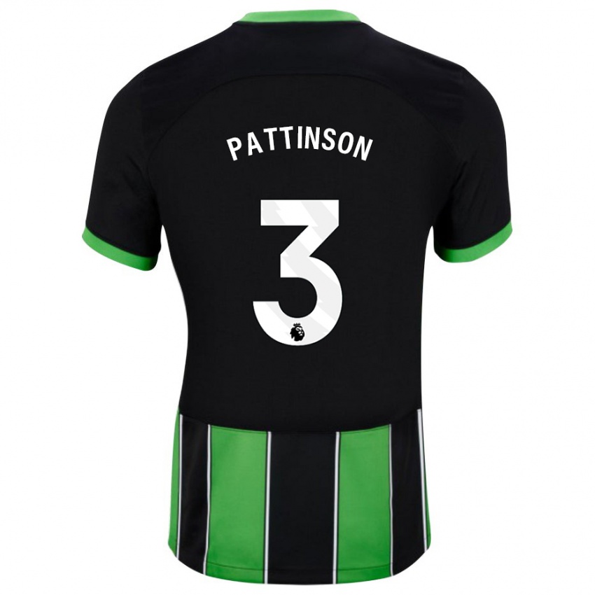 Homem Camisola Poppy Pattinson #3 Preto Verde Alternativa 2023/24 Camisa