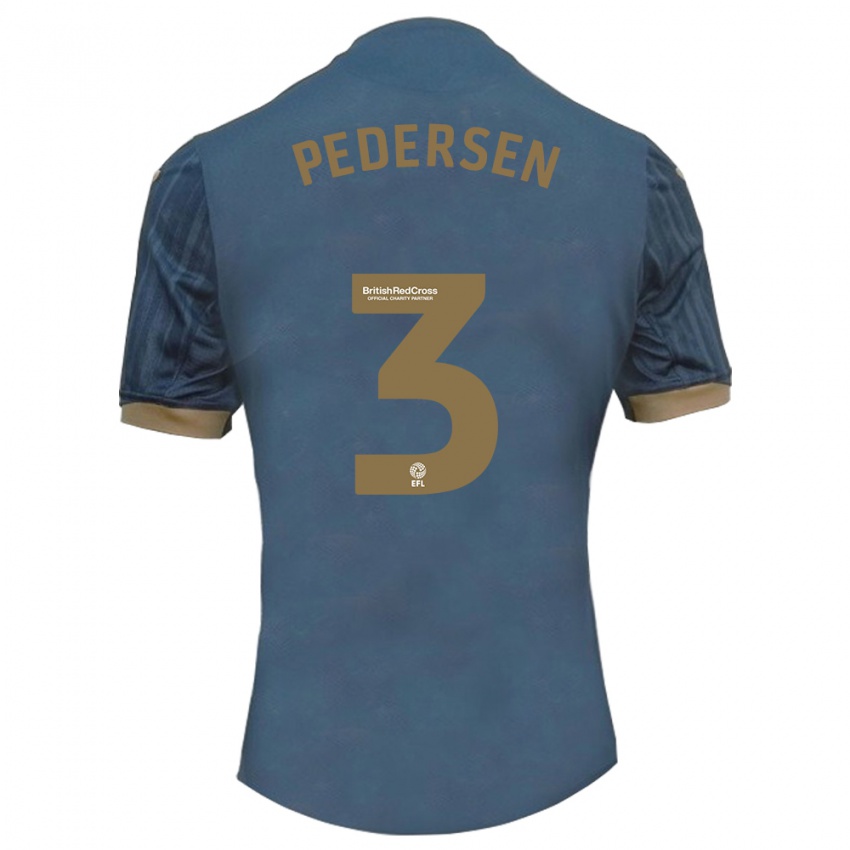 Homem Camisola Kristian Pedersen #3 Azul-Petróleo Escuro Alternativa 2023/24 Camisa