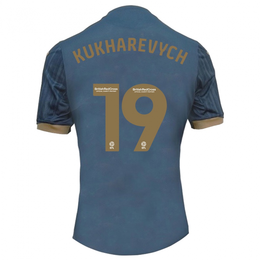 Homem Camisola Mykola Kukharevych #19 Azul-Petróleo Escuro Alternativa 2023/24 Camisa