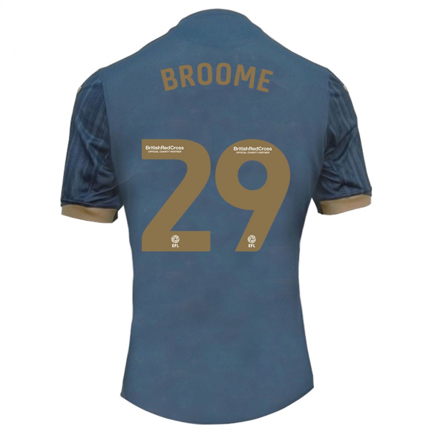 Homem Camisola Nathan Broome #29 Azul-Petróleo Escuro Alternativa 2023/24 Camisa