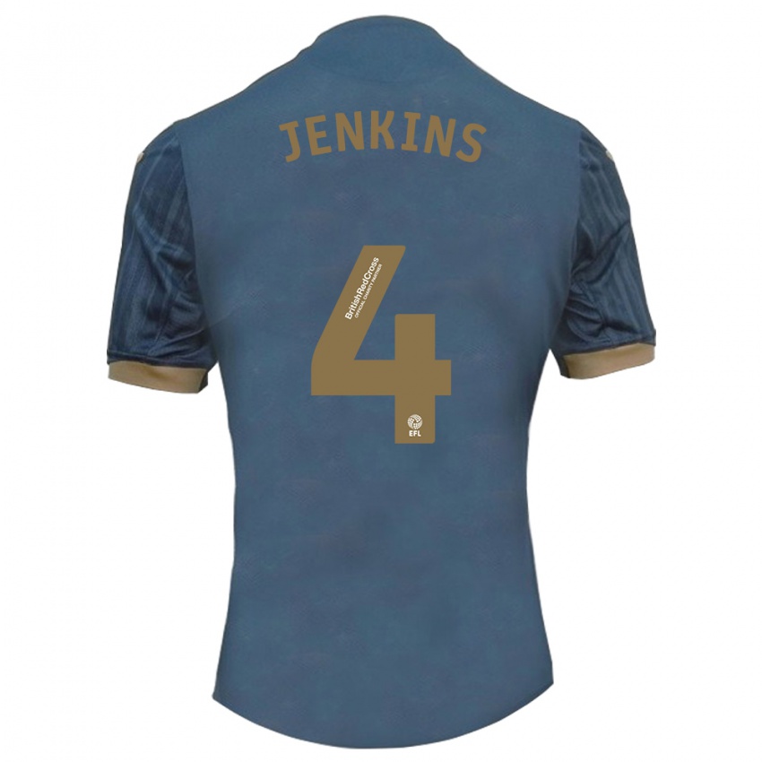 Homem Camisola Shaunna Jenkins #4 Azul-Petróleo Escuro Alternativa 2023/24 Camisa