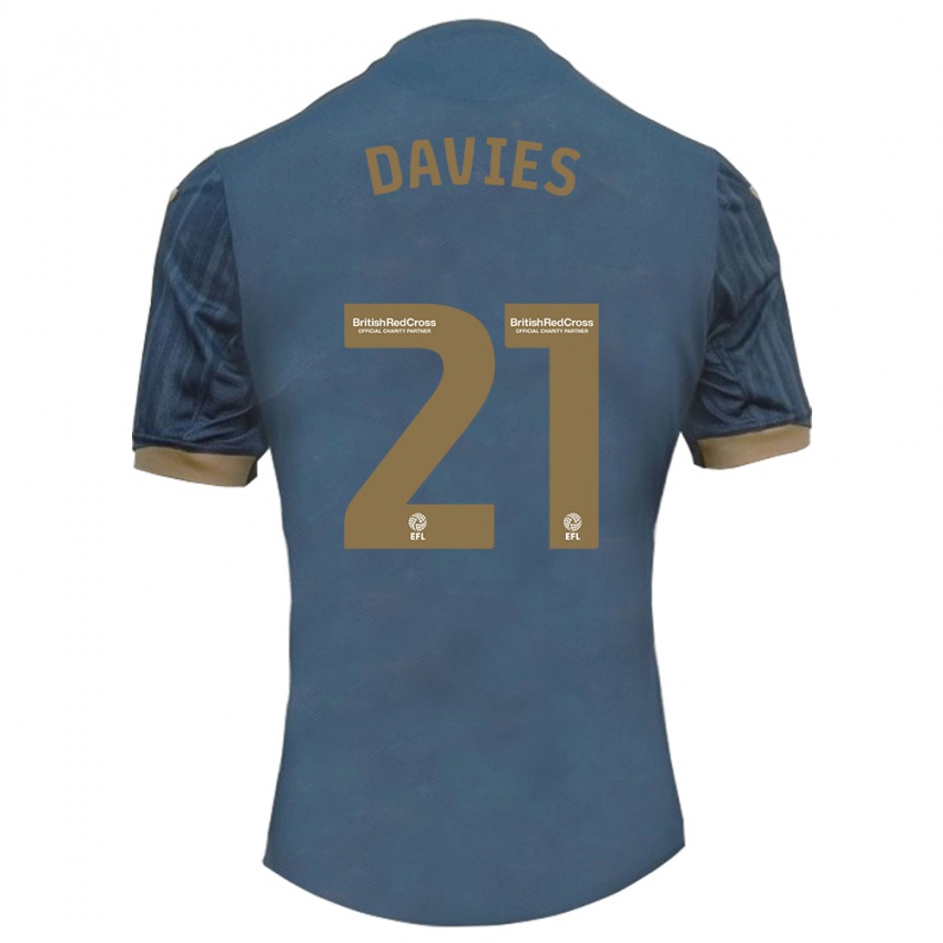 Homem Camisola Laura Davies #21 Azul-Petróleo Escuro Alternativa 2023/24 Camisa