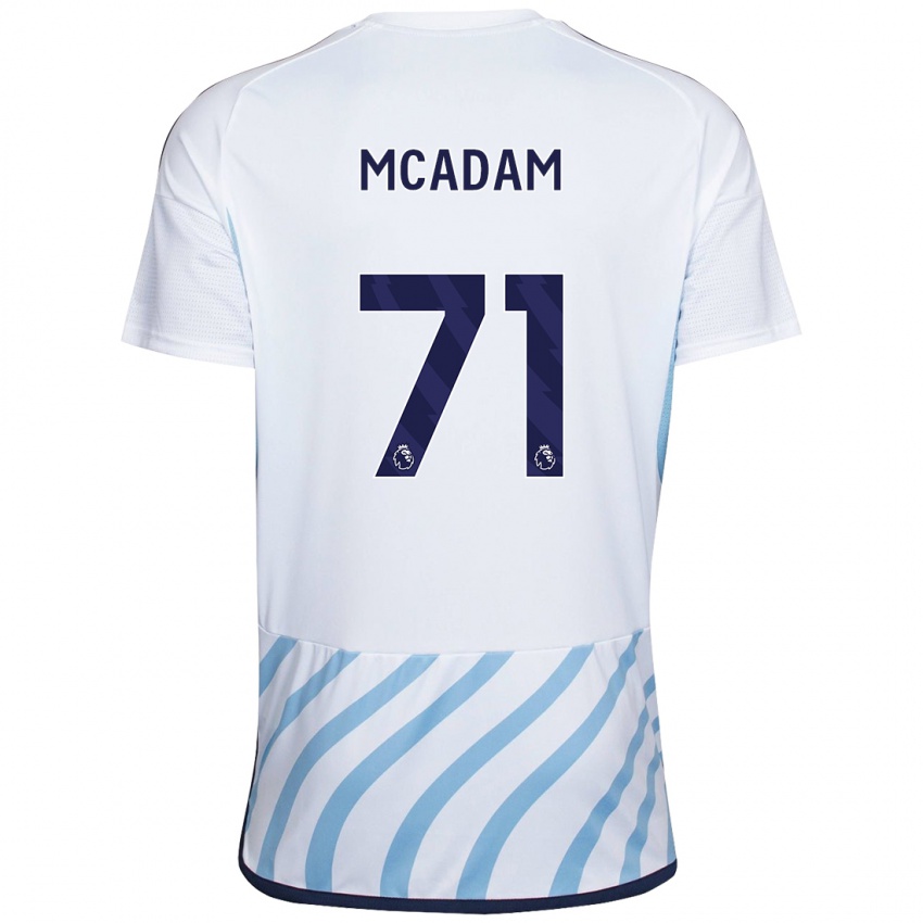 Homem Camisola Kyle Mcadam #71 Branco Azul Alternativa 2023/24 Camisa