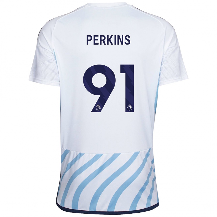 Homem Camisola Jack Perkins #91 Branco Azul Alternativa 2023/24 Camisa
