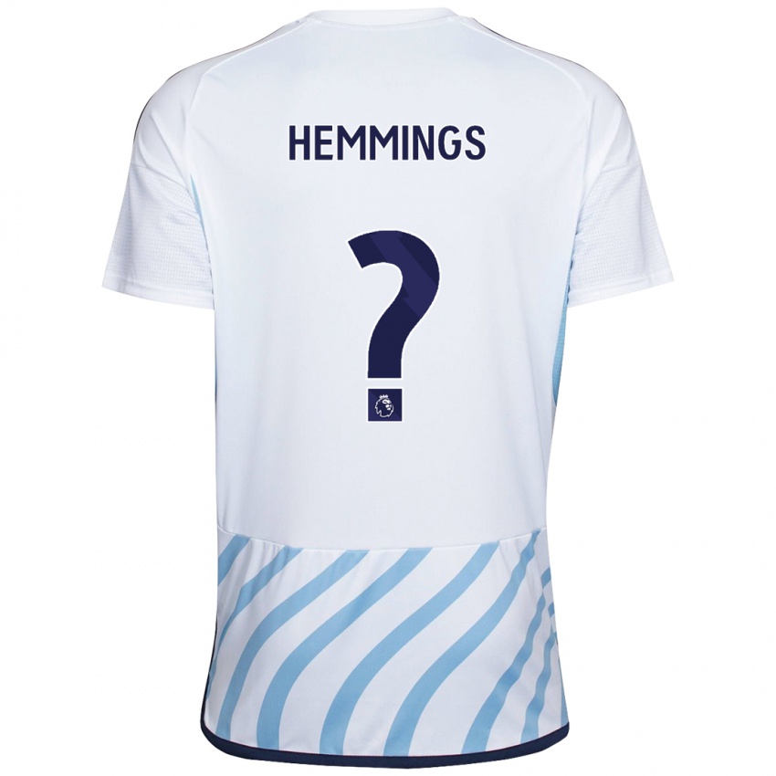 Homem Camisola George Hemmings #0 Branco Azul Alternativa 2023/24 Camisa